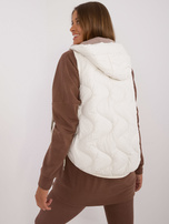 Hurt Ecru kamizelka puchowa z kieszeniami