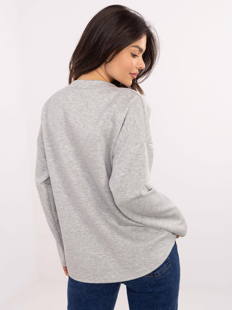 Hurt Szara melanżowa bluza bez kaptura z kwiatem