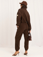 Brown corduroy set with a zip-up hoodie.