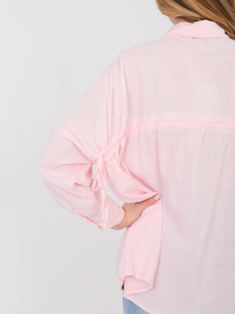 Jasnoróżowa rozpinana koszula z kołnierzykiem