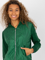 Hurt Ciemnozielona pikowana bluza bomberka z bawełny RUE PARIS