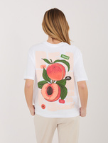 Biały t-shirt z nadrukiem na plecach SUBLEVEL 