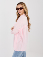 Jasnoróżowa rozpinana koszula z kołnierzykiem