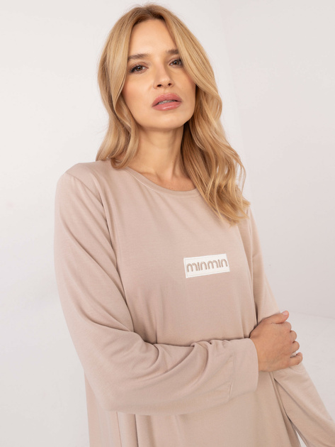 Hurt Beżowa casualowa sukienka dresowa z modalu