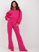 Hurt Fuksjowy dresowy komplet basic ze spodniami z rozcięciem