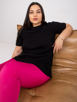 Czarna bluzka plus size w prążek Stella
