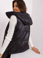 Hurt Czarna długa kamizelka z kapturem SUBLEVEL 