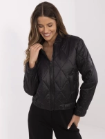 Hurt Czarna pikowana kurtka bomber z kieszeniami