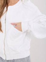 Ecru dresowa bluza z suwakiem