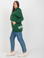 Hurt Ciemnozielona rozpinana bluza plus size z kapturem