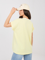 Jasnożółta casualowa bluzka z krótkim rękawem