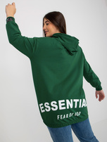 Hurt Ciemnozielona rozpinana bluza plus size z kapturem