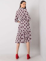 Biało-czerwona sukienka z printami Avelina