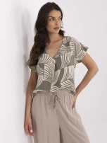 Khaki letnia bluzka z krótkim rękawem SUBLEVEL