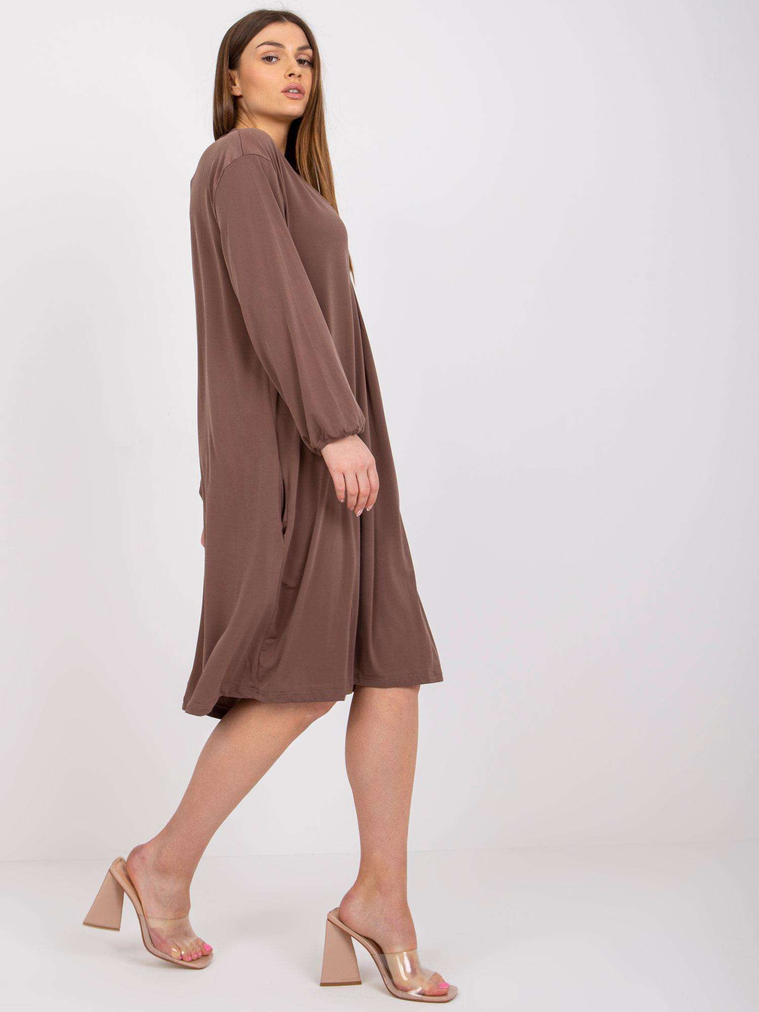 Brązowa sukienka oversize midi Rimini 