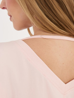 Jasnoróżowa bluzka z dekoltem na plecach RUE PARIS  