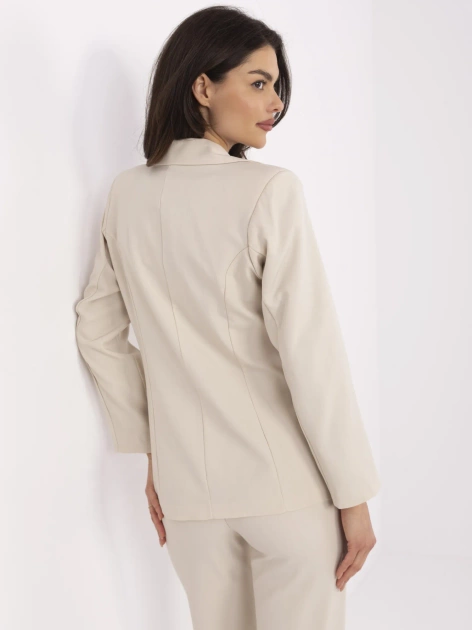 Hurtownia Jasnobeżowa dopasowana marynarka od garnituru