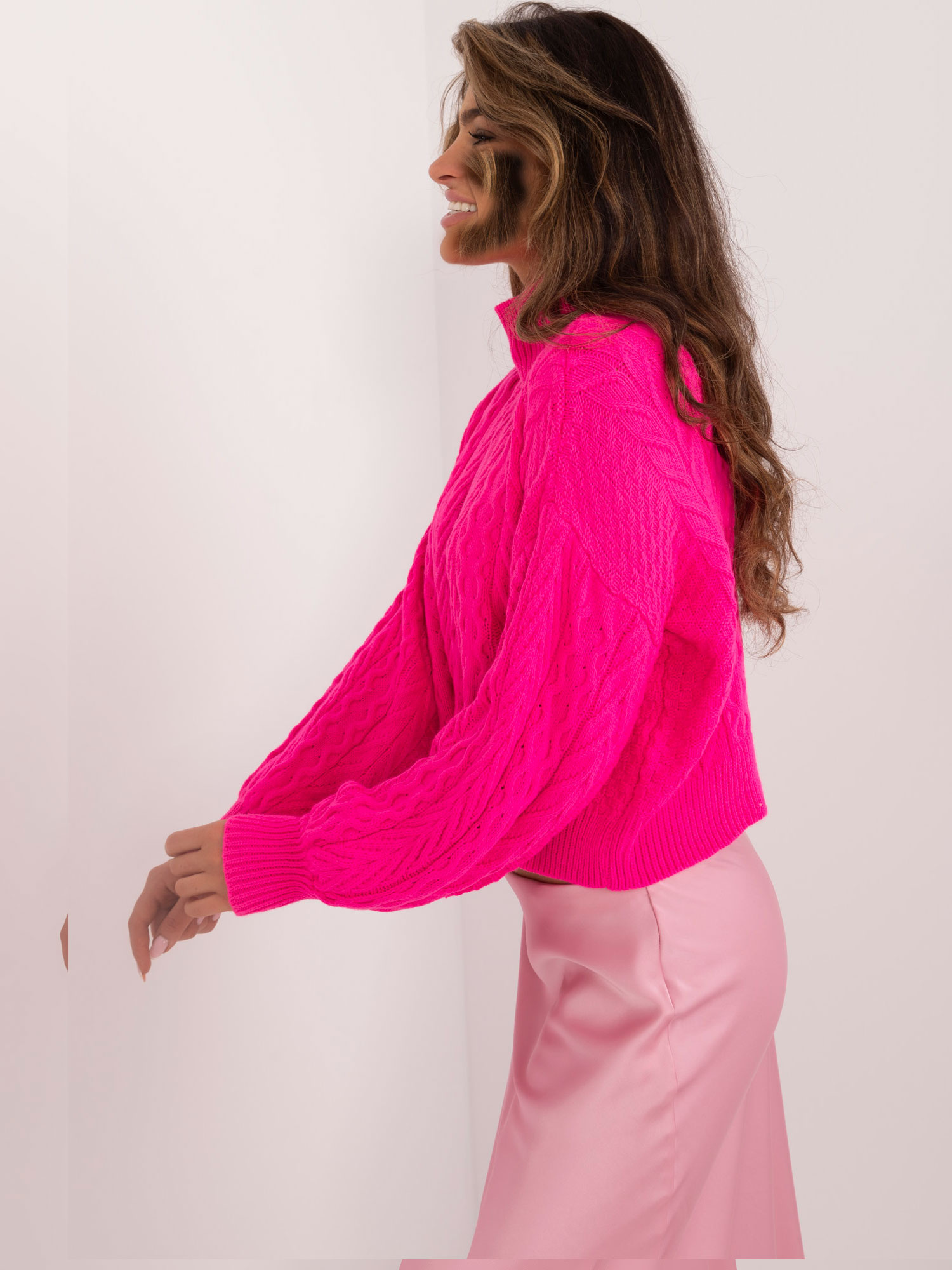 Sweter fluo różowy