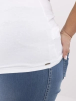 Biały dopasowany t-shirt plus size z bawełny 