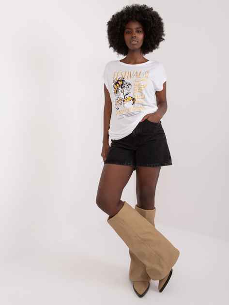 Hurt Biały damski t-shirt z nadrukiem SUBLEVEL