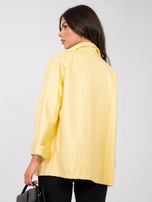 Jasnożółta marynarka oversize z ekoskóry RUE PARIS 