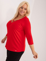 Czerwona bluzka plus size z wiskozy Mariel