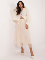 Hurtownia Beżowa tiulowa spódnica z podszewką