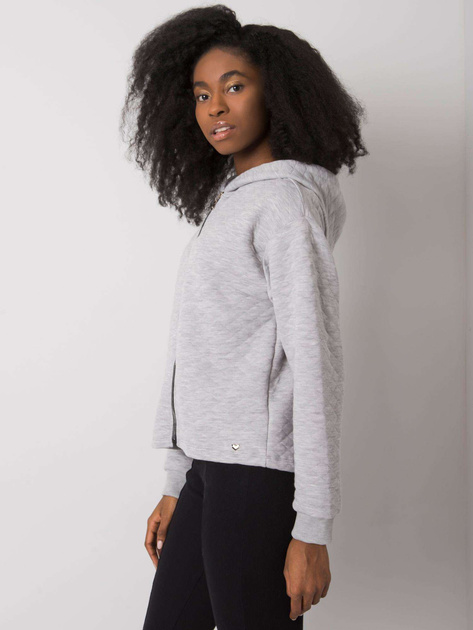 Szara melanżowa pikowana bluza basic Melanie