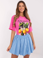 Hurt Jasnoniebieska spódnica bombka z gumką w pasie