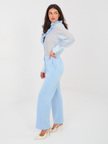 Jasnoniebieskie spodnie z miękkiego materiału RUE PARIS 