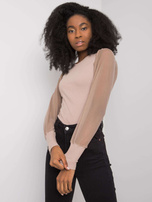 RUE PARIS Ciemnobeżowa bluzka damska Cynthia