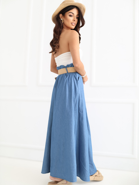 Niebieska maxi spódnica na lato