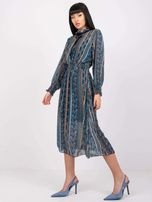 Ciemnoniebieska sukienka we wzory Ava