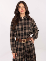 Beżowa flanelowa koszula w kratę