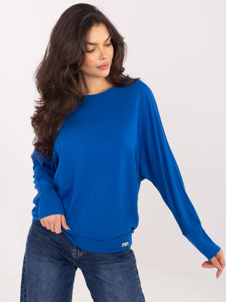 Kobaltowa damska bluzka o kroju nietoperza