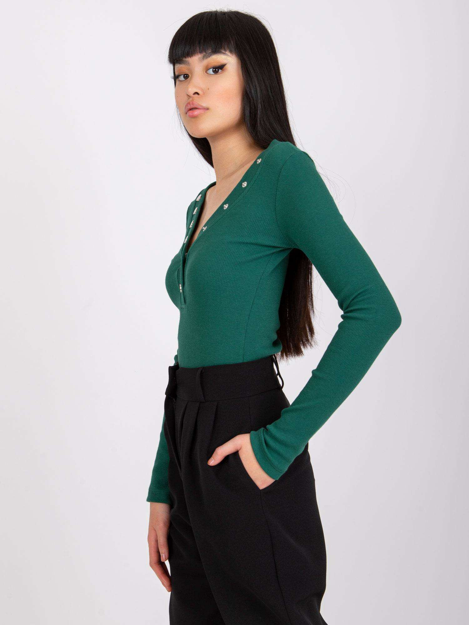 Dark green striped blouse Tracy RUE PARIS.