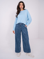 Jasnoniebieska casualowa bluzka z modalu