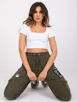 Khaki spodnie dresowe bojówki Gina