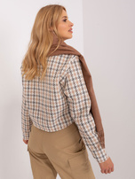 Hurtownia Brązowy dzianinowy damski szal