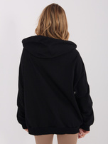 Czarna rozpinana bluza oversze z kapturem