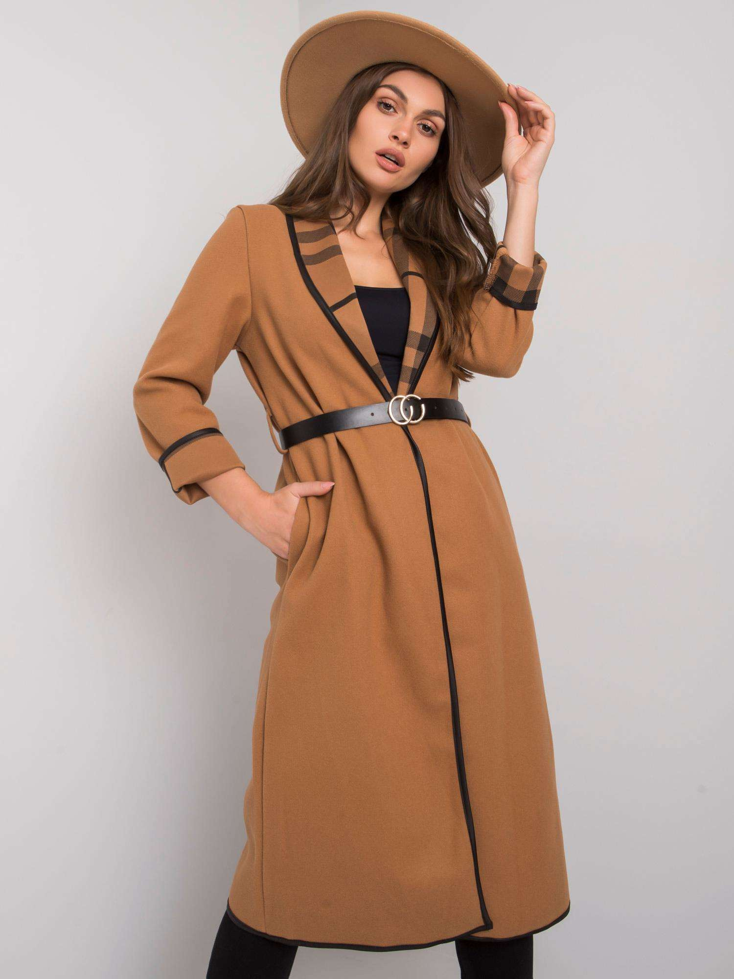 Camel coat with belt Annis