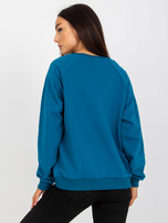 Hurt Morska dresowa bluza bez kaptura z napisem RUE PARIS 