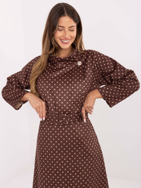 Brązowo-beżowa damska narzutka od kompletu