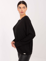 Czarna damska bluzka o kroju nietoperza