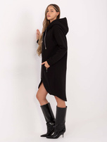 Czarna asymetryczna bluza z suwakiem