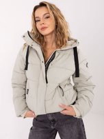 Jasnoszara pikowana kurtka zimowa SUBLEVEL