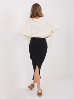 Czarna dopasowana spódnica w prążek RUE PARIS