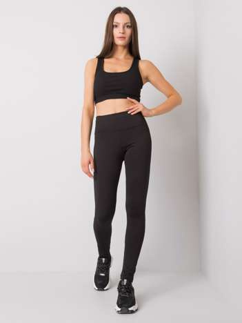 Czarne legginsy sportowe Leffy