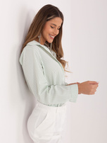 Pistacjowa klasyczna koszula w paski 