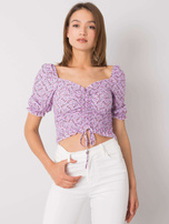 Fioletowa bluzka we wzory Gloire RUE PARIS